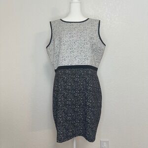 Julio Sheath Sleeveless Midi Dress Womens US 12 Black White Colorblock